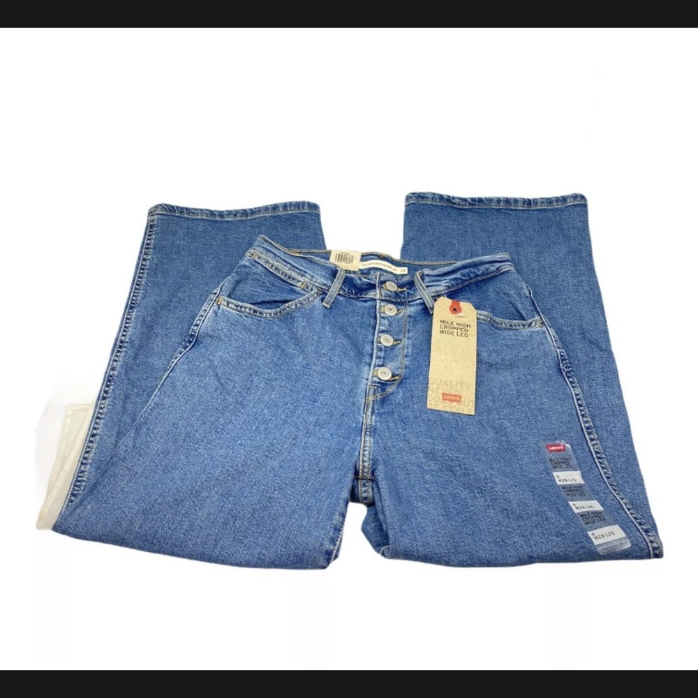 Levis Mile High Cropped Wide Leg sz 6 womens